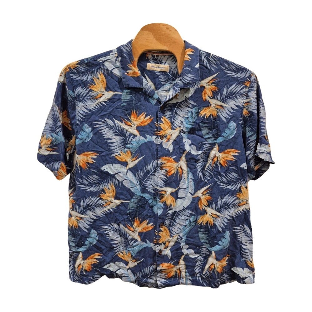 Tommy Bahama Hawaiian Camp Shirt Short Sleeve Floral Print 100% Silk Men's 2XB - Picture 2 of 5